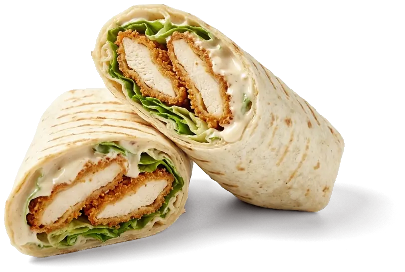 Chicken Wrap Chickago-Boys mit zwei Crispy-Filets, aufgeschnitten