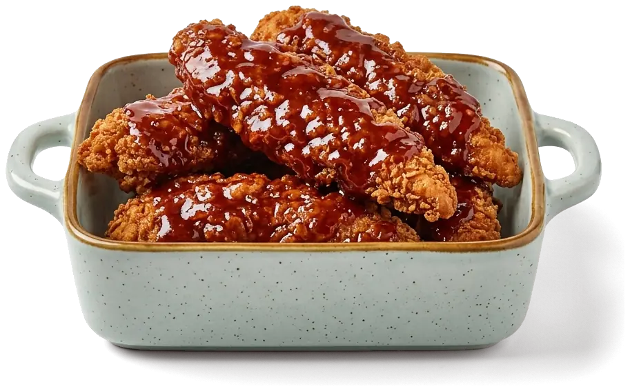 Chipotle Honey BBQ Tenders in der Steingutschale