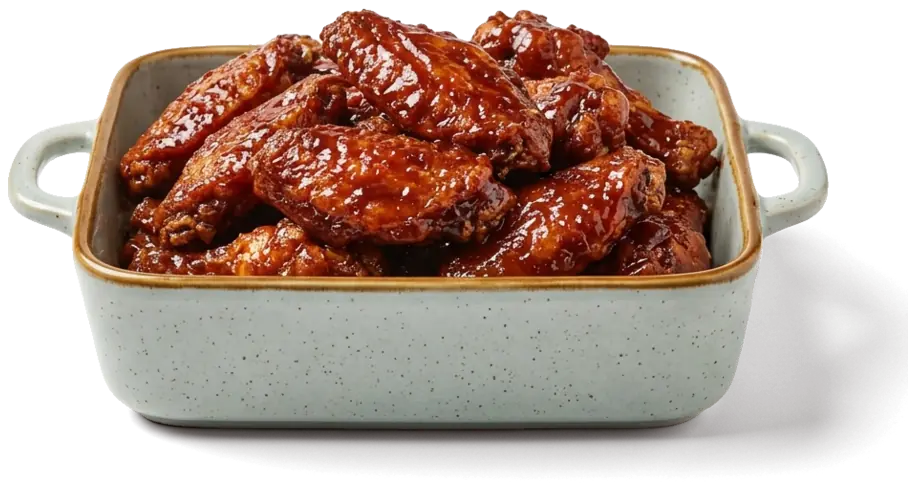 Chipotle Honey BBQ Wings in der Steingutschale
