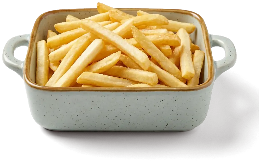 Pommes frites in der Steingutschale