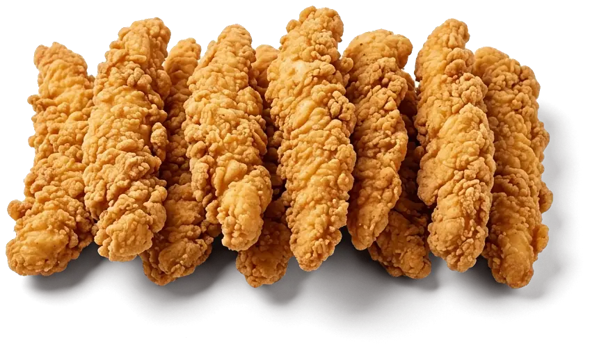 Zehn knusprig panierte Crispy-Chicken Tenders