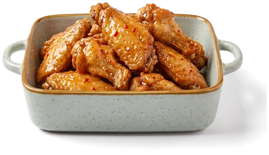 Sweet Chili Wings in der Steingutschale
