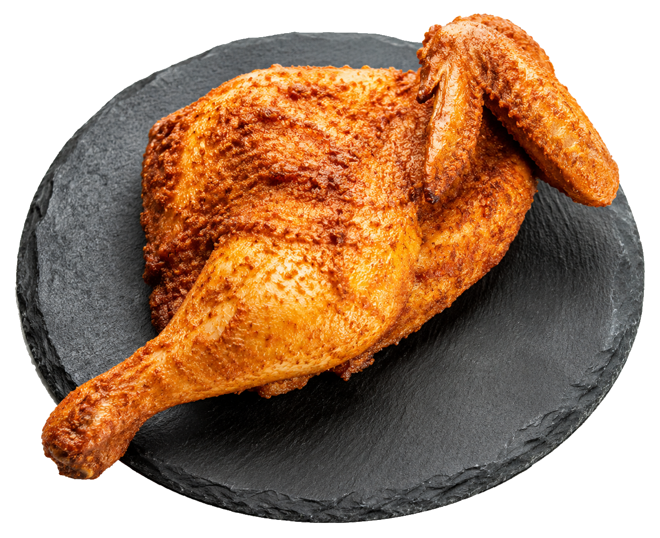 Broasted — halbes Hähnchen frittiert