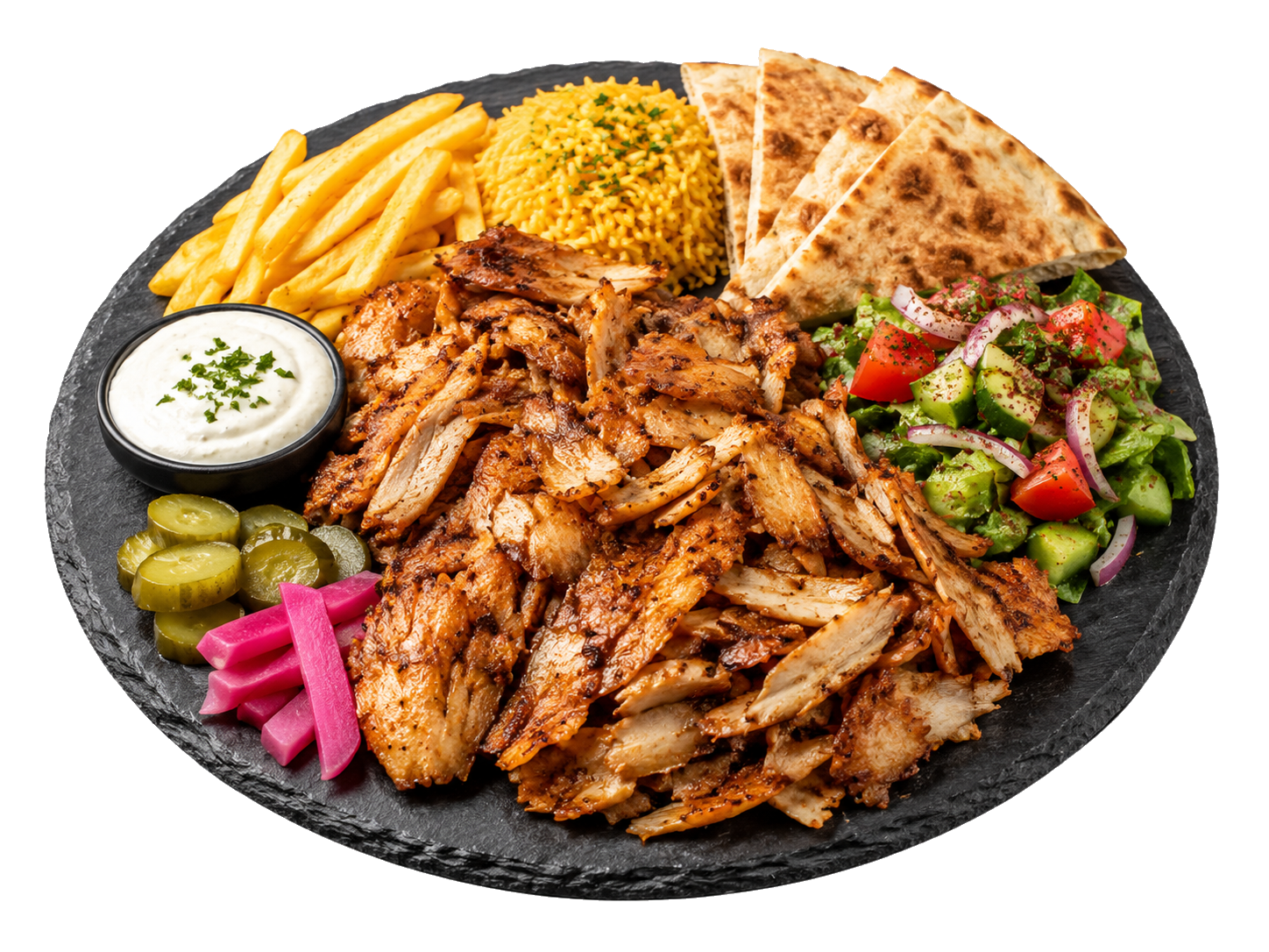 Arabischer Shawarma-Teller